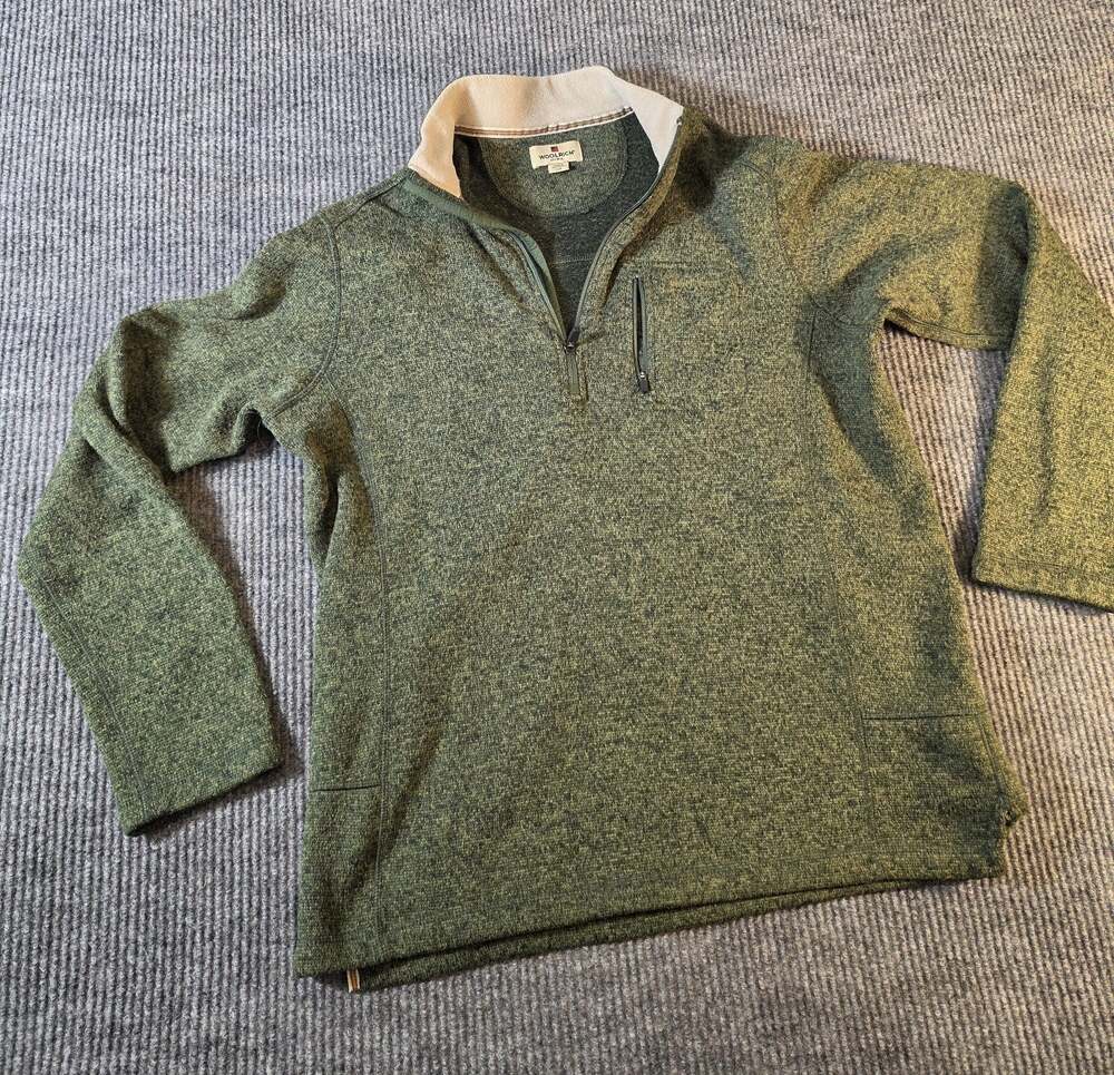Woolrich Men's Sweater Size LARGE Long Sleeve Olive Green